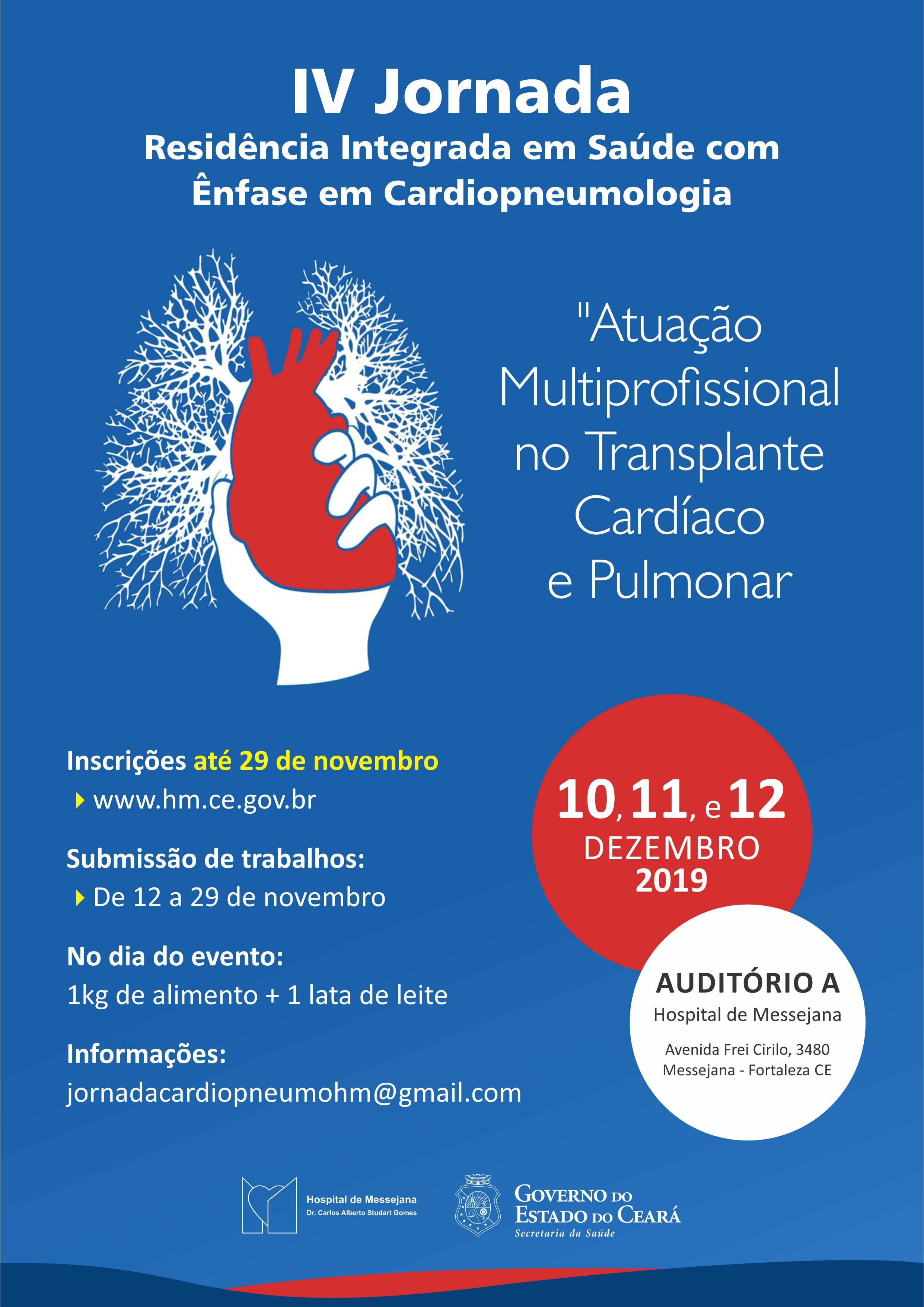Hospital de Messejana abre inscrições para IV Jornada Multiprofissional