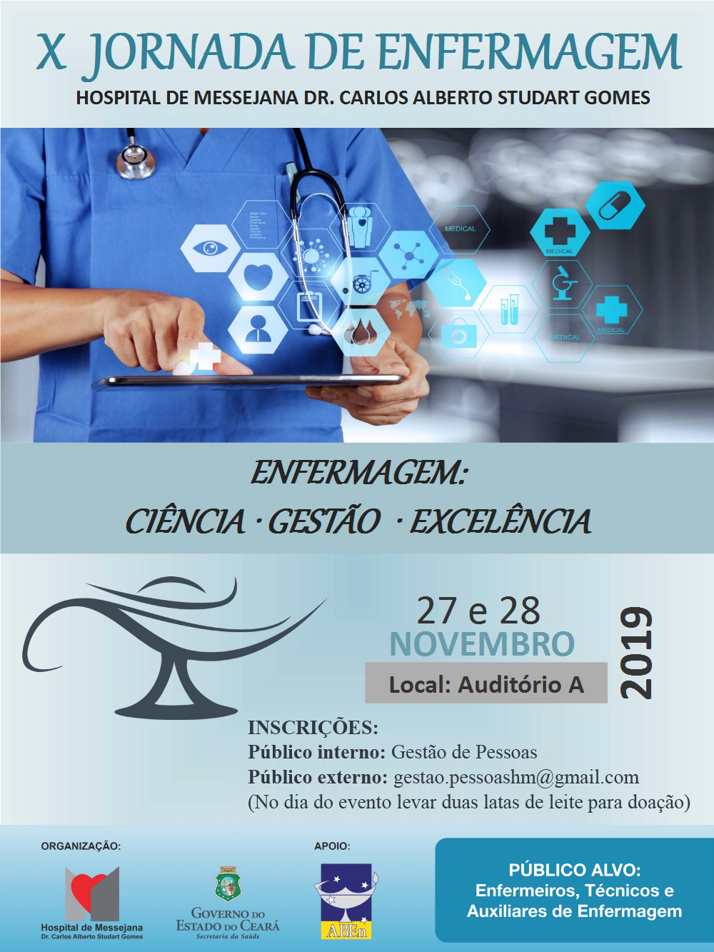 Participe da X Jornada de Enfermagem do Hospital de Messejana. Inscrições abertas.
