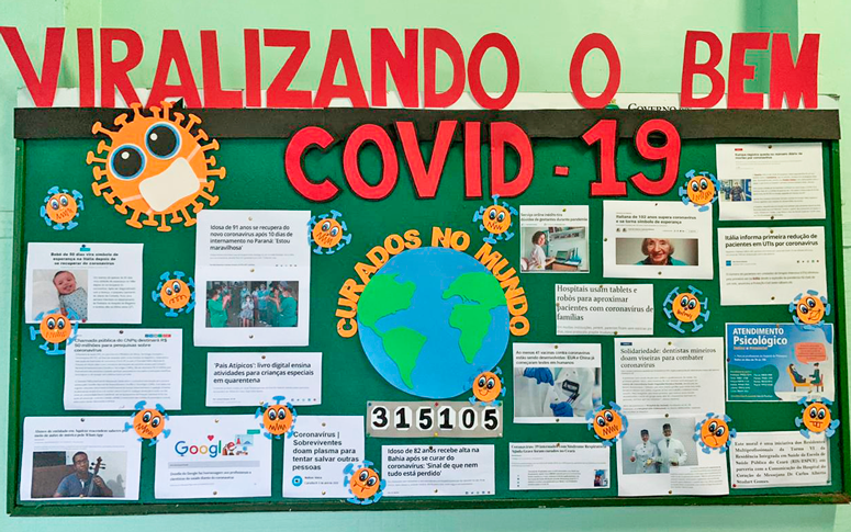 Residentes do HM criam painel para divulgar notícias positivas sobre coronavírus