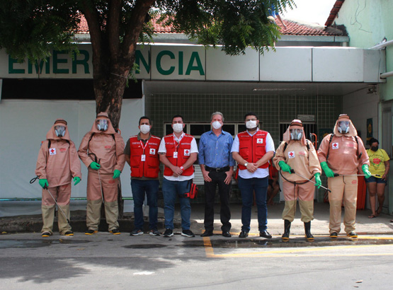 Hospital de Messejana recebe ação de desinfecção em parceria com a Cruz Vermelha