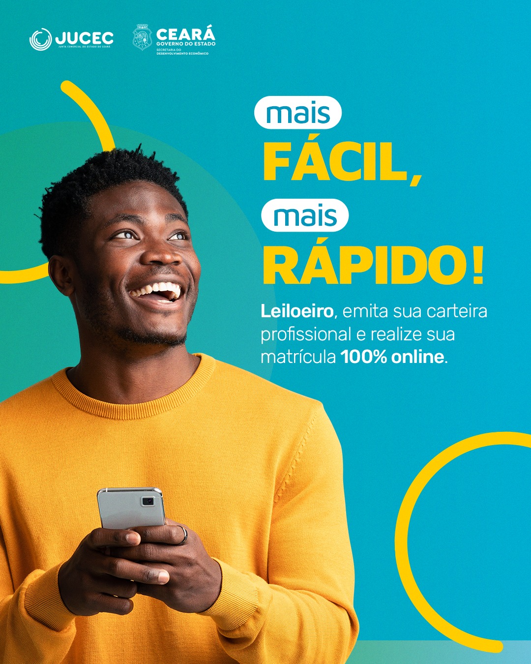 Leiloeiros agora podem realizar a matrícula e emissão de carteira pelo Portal de Serviços da Jucec