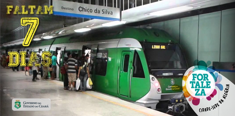 Metrofor divulga horários dos trens durante jogos da Copa do Mundo