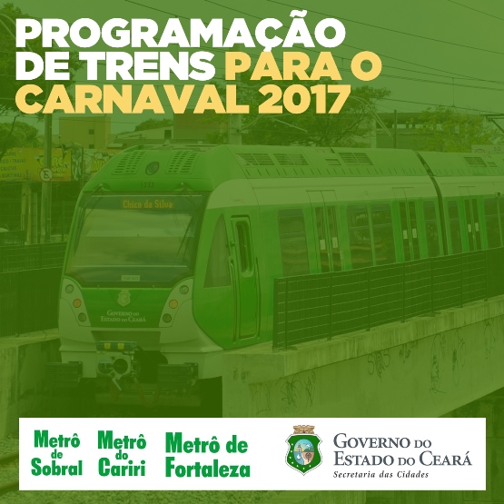 Programação de trens para o Carnaval 2017