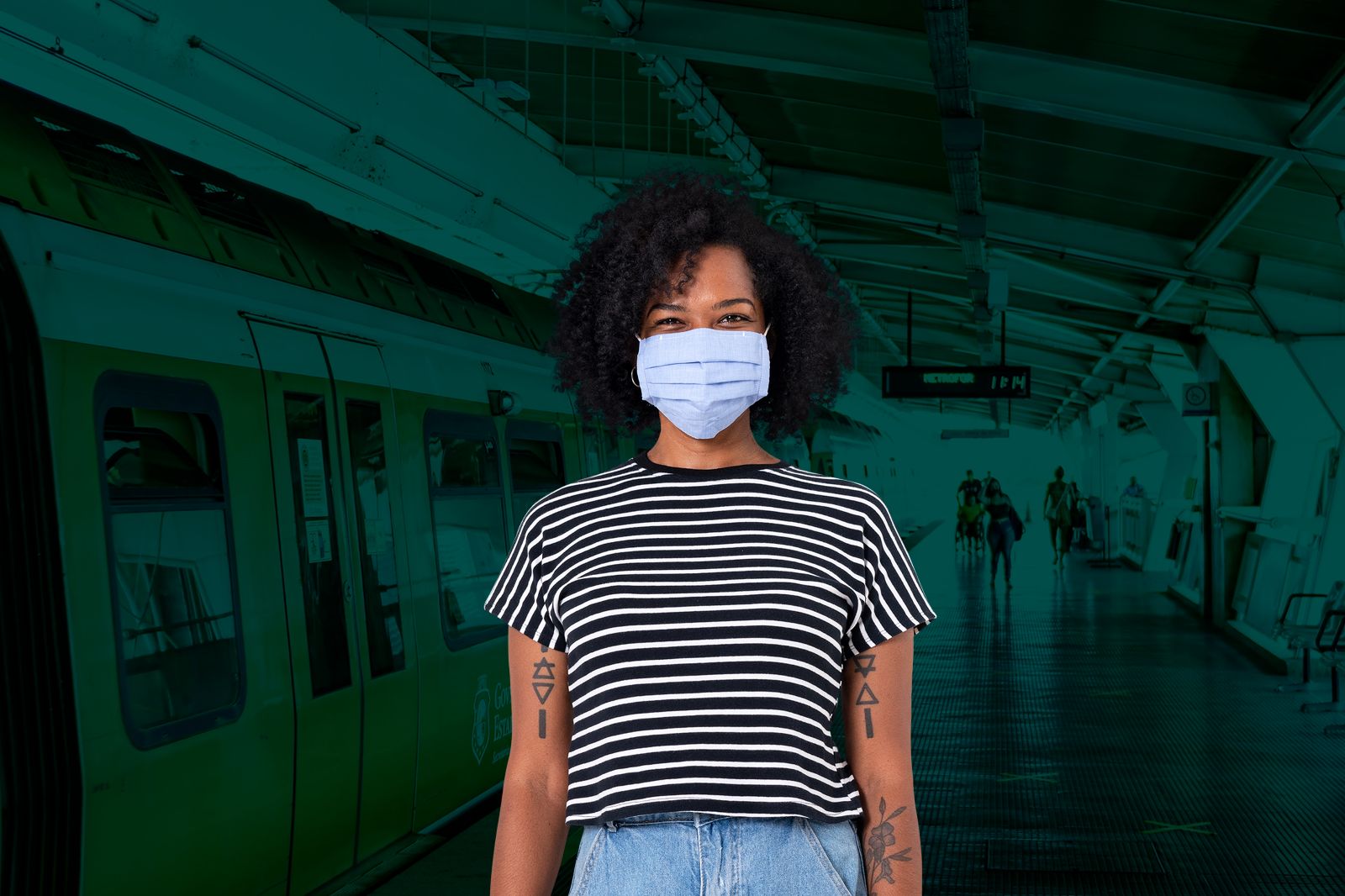 Máscaras de proteção facial continuam obrigatórias em trens e estações do Metrofor