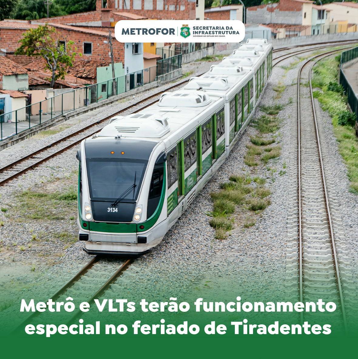 Metrô e VLTs terão funcionamento especial no feriado de Tiradentes