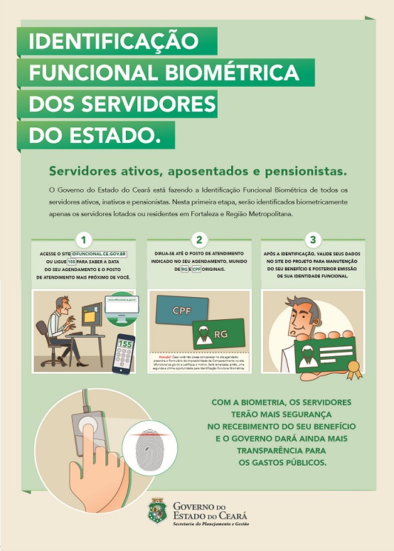 Servidores e pensionistas realizam biometria em Fortaleza.