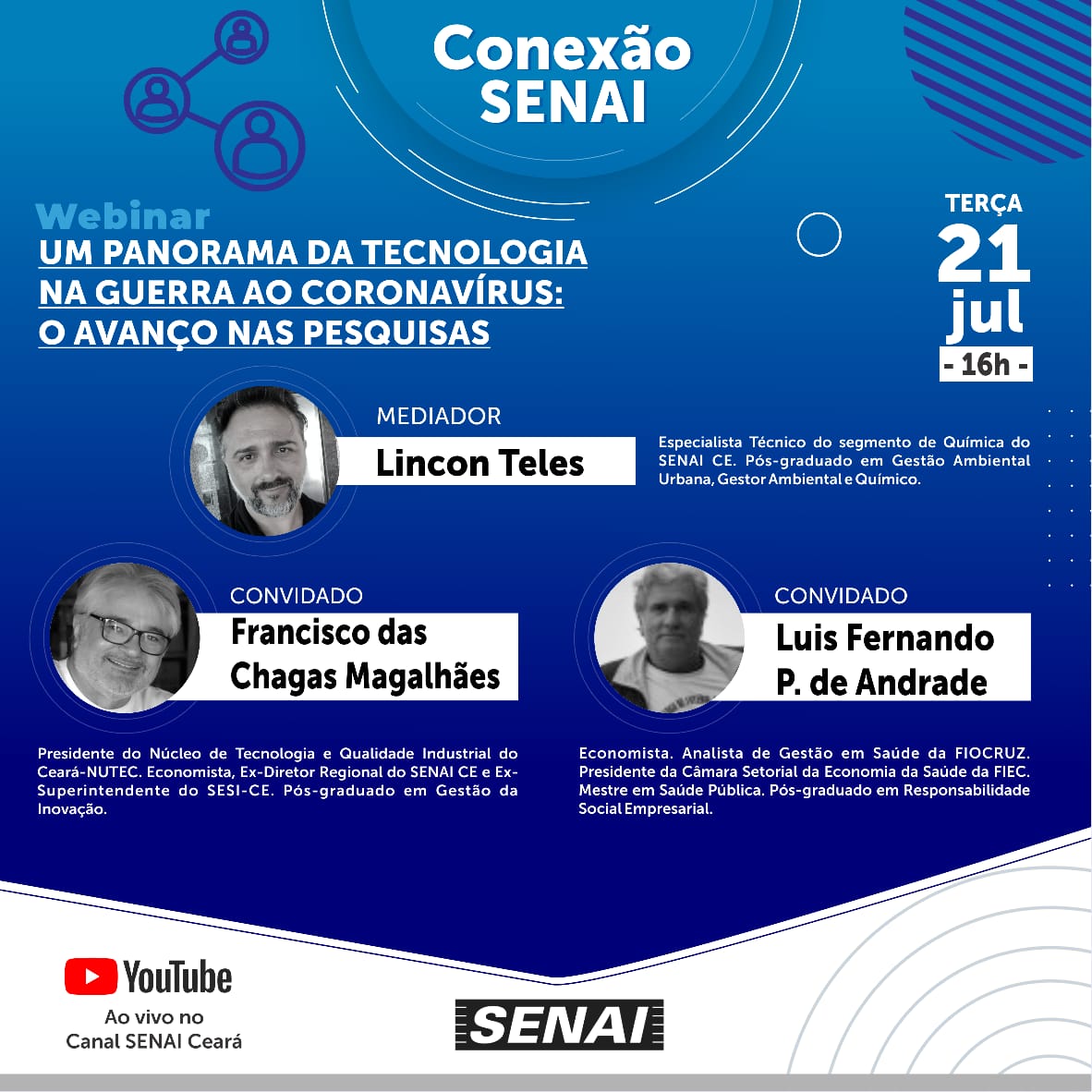 Presidente do Nutec participa de Webinar sobre o avanço nas pesquisas e tecnologias no combate ao novo coronavírus