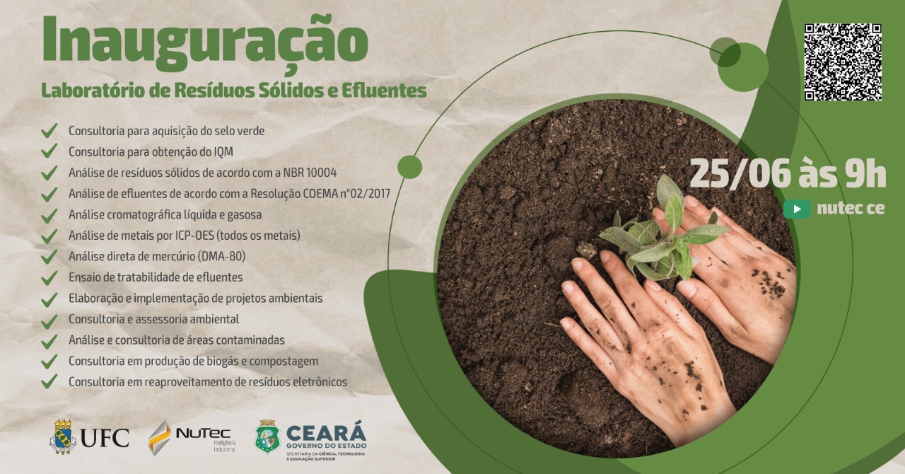 Nutec e UFC inauguram Laboratório de Resíduos Sólidos e Efluentes no dia 25 de junho