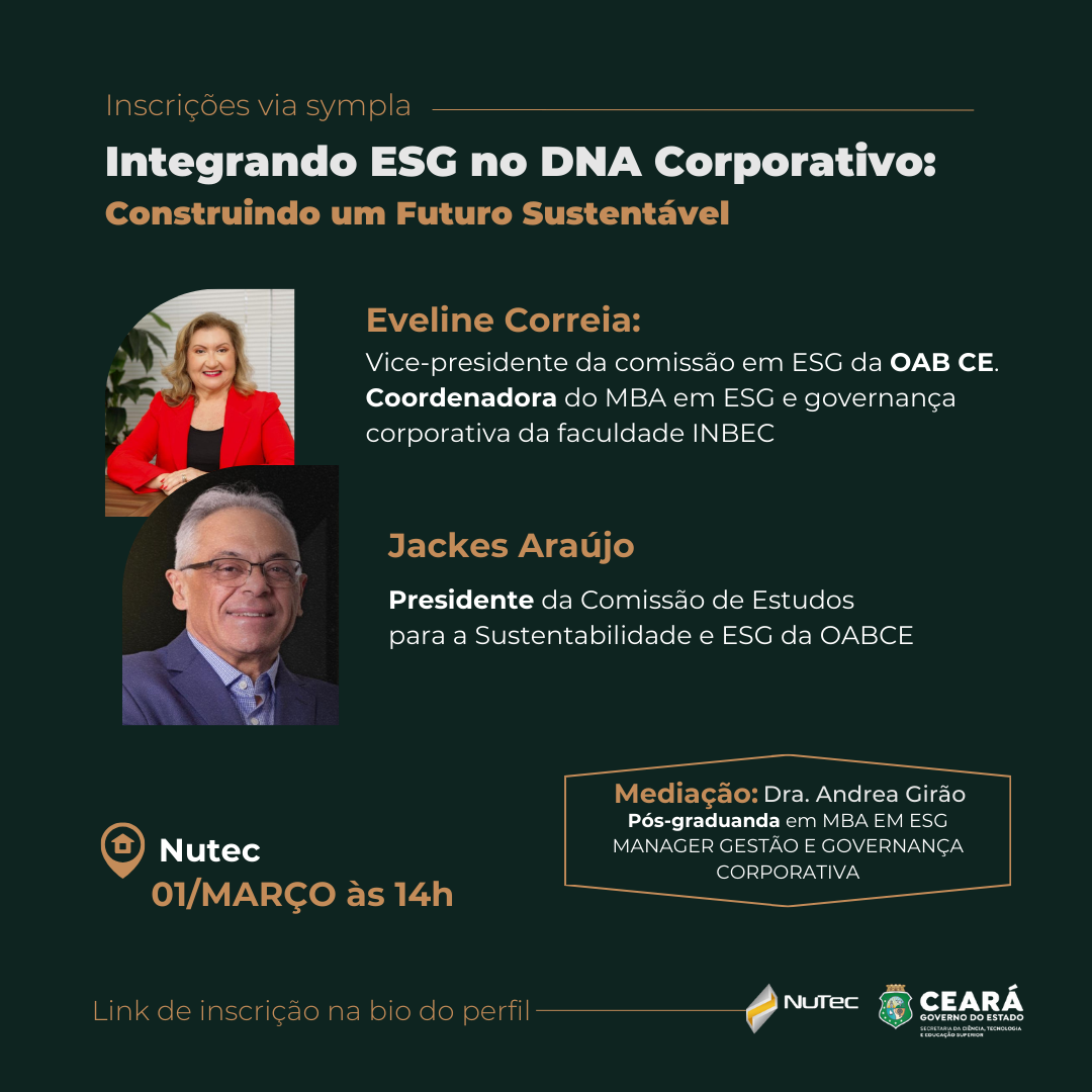 Inscrições abertas: Integrando ESG no DNA Corporativo