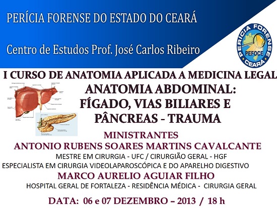 I CURSO DE ANATOMIA APLICADA A MEDICINA LEGAL – ANATOMIA ABDOMINAL: FÍGADO, VIAS BILIARES E PÂNCREAS – TRAUMA