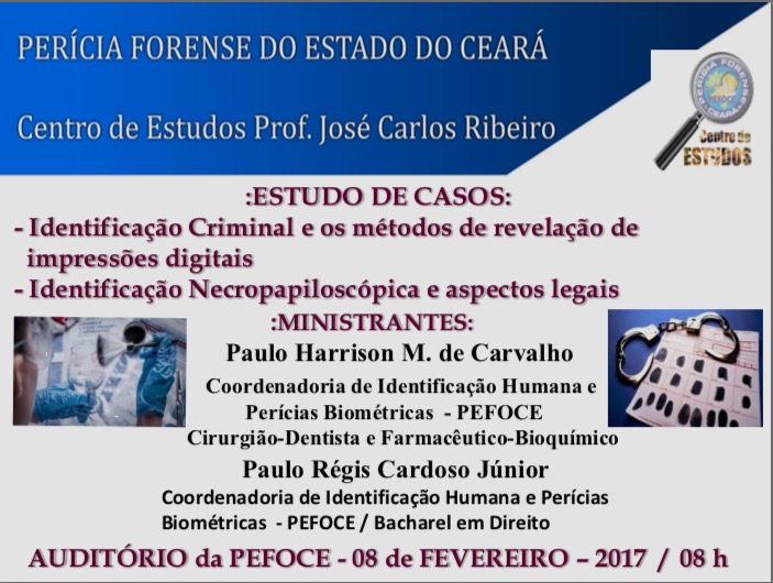 Centro de Estudos promove palestra sobre identificação criminal, métodos de revelação de digitais