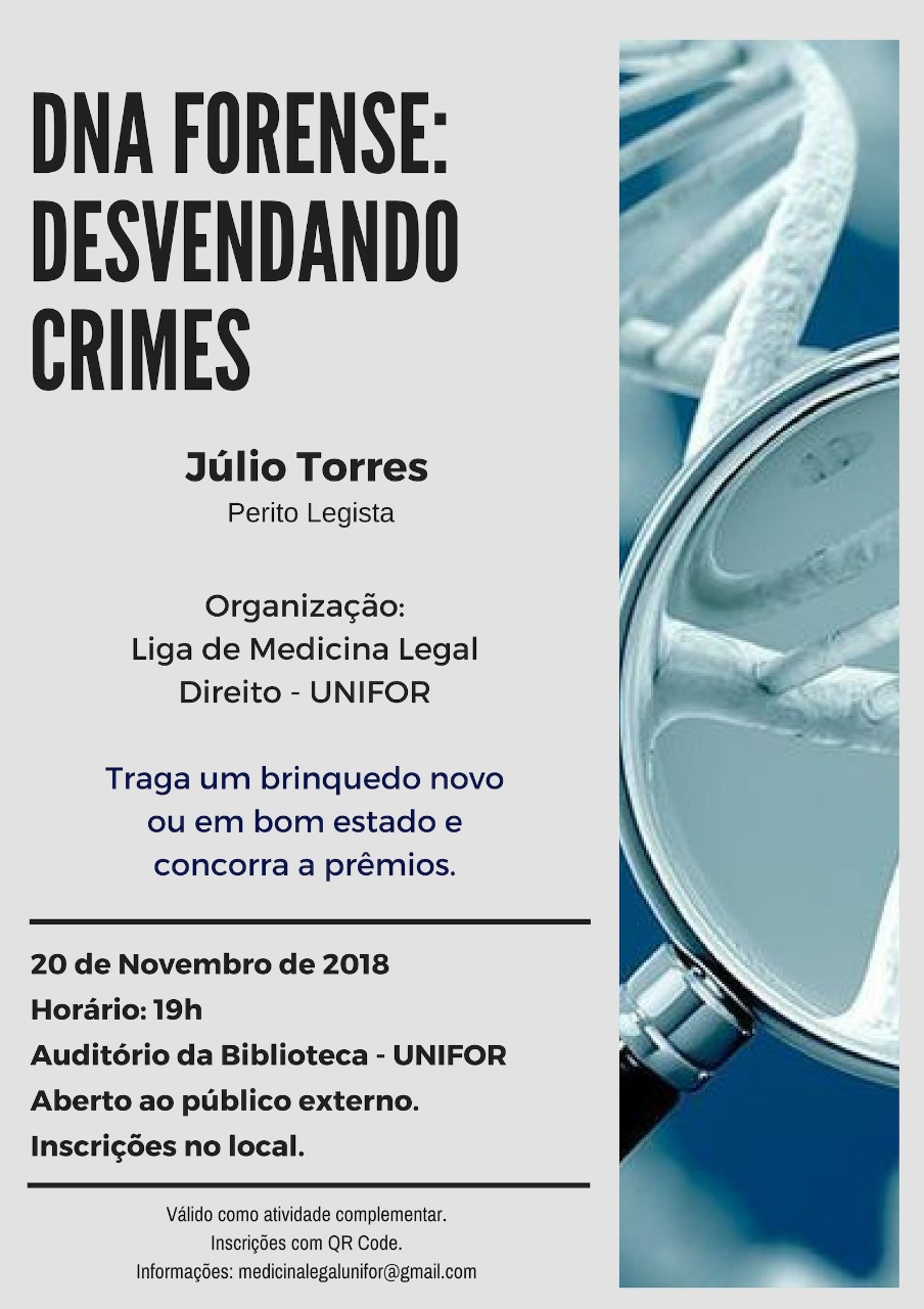 Pefoce realiza palestra sobre DNA forense para alunos da Unifor