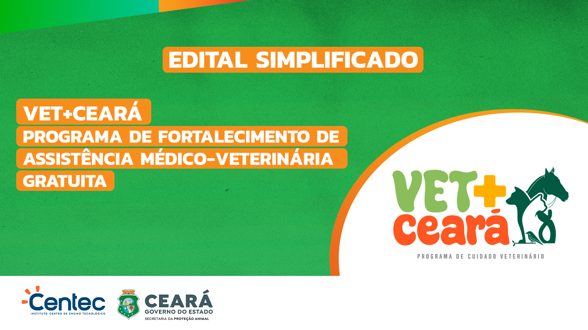 Confira o Edital Simplificado do Programa Vet+Ceará
