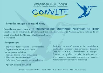 Ex-presos politicos comemoram 30 anos da Anistia Política de 1979
