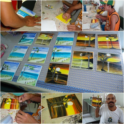 Internos do Stênio Gomes participam de oficina de pintura