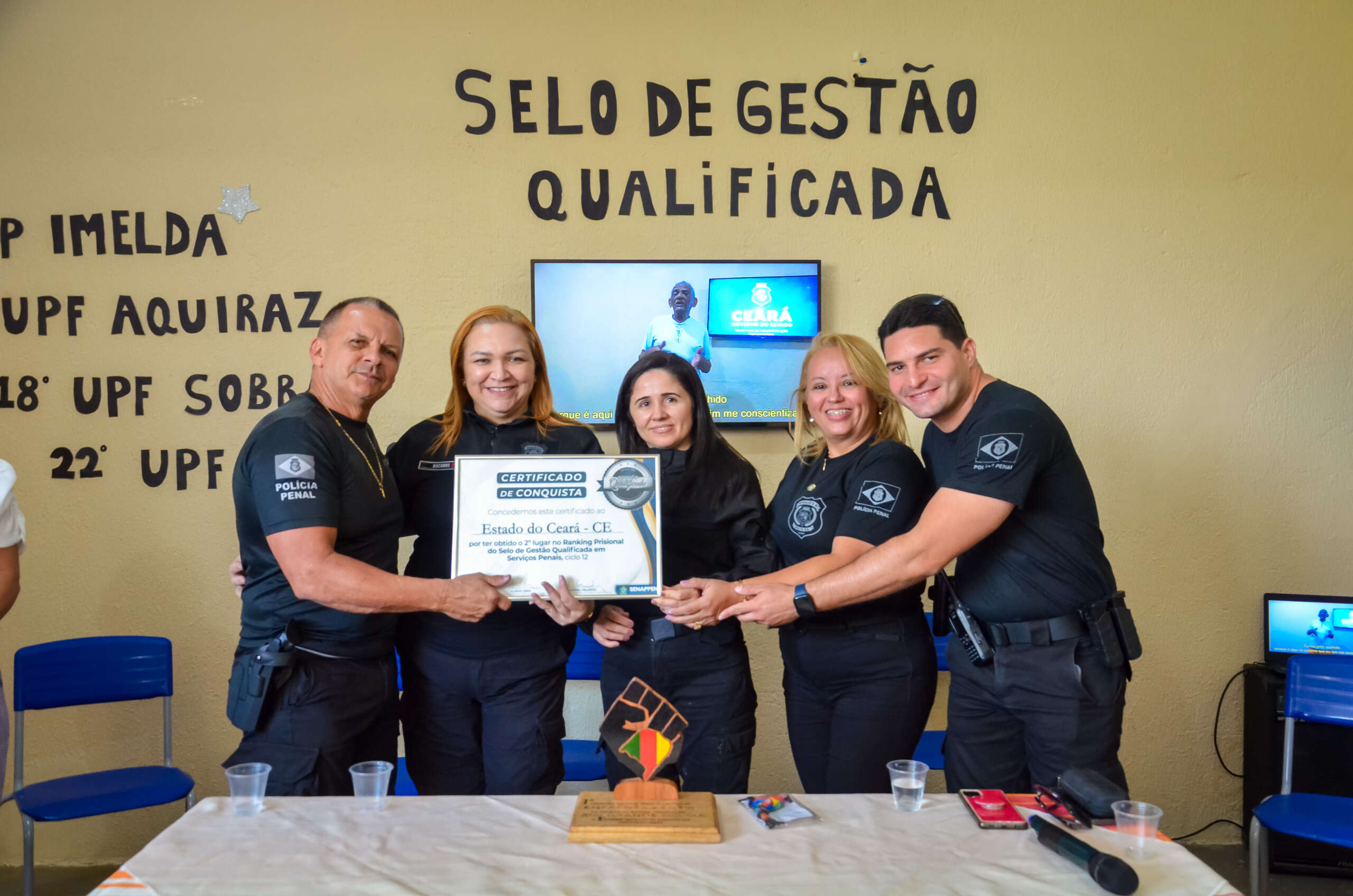 SAP promove solenidade para celebrar as unidades prisionais do Ceará que obtiveram melhor posição no ranking do Selo Nacional de Gestão Qualificada em Serviços Penais