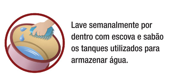 Elimine focos da dengue dentro de casa pelo menos uma vez por semana