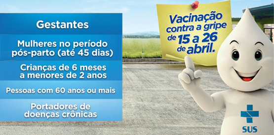 Evento nesta sexta, 19, mobiliza para a vacinação contra gripe