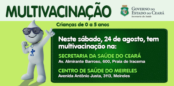 Sesa e Centro do Meireles abrem as portas sábado, 24, para vacinar crianças