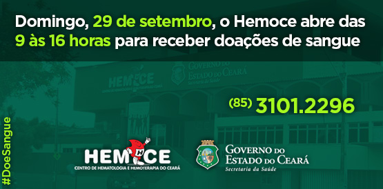 Hemoce abre novamente no domingo para receber doações