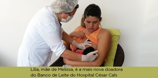 Mãe recebe atendimento no Banco de Leite e se torna doadora