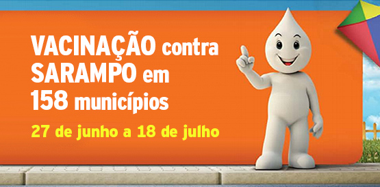 27 de junho é dia de vacinar contra sarampo em 158 municípios