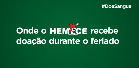 Hemoce recebe doações de sangue em dois locais no feriado