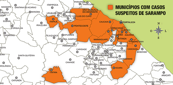 14 municípios têm 68 casos suspeitos de sarampo