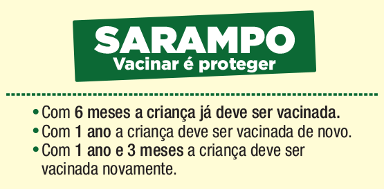 Sarampo: ao completar 6 meses a criança precisa ser vacinada