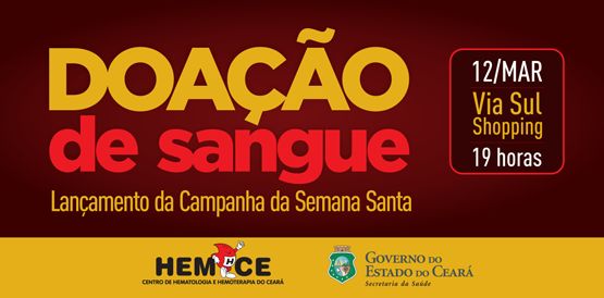 Hemoce lança campanha para Semana Santa nesta quinta-feira, 12