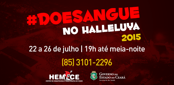 Hemoce espera recorde de doações de sangue durante Halleluya