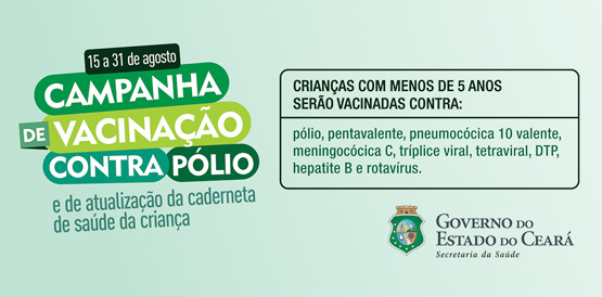 Campanhas vacinam contra pólio e atualizam caderneta da criança