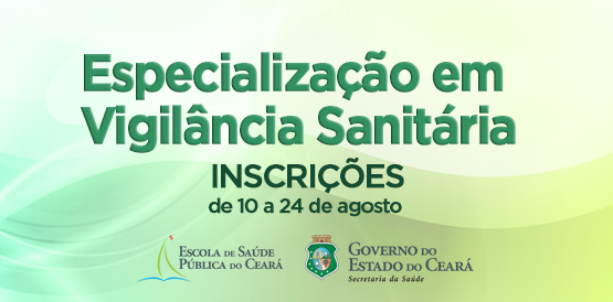 Começa dia 10 inscrição para Especialização em Vigilância Sanitária