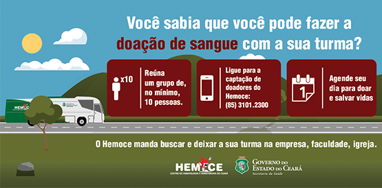 Caravana da solidariedade agenda doações no Hemoce