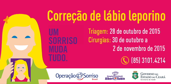 Triagem para cirurgias de lábio leporino ocorre dia 28 no Hospital Albert Sabin