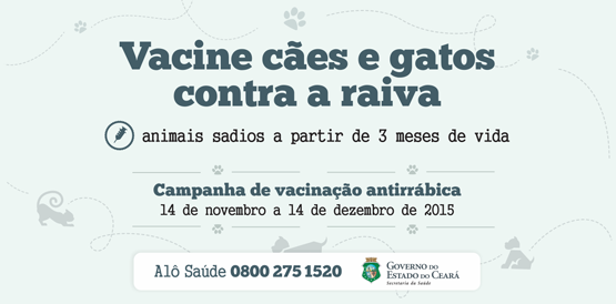 Campanha de vacinação contra raiva será lançada nesta sexta, 13