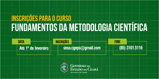Inscrições abertas para o curso de metodologia científica