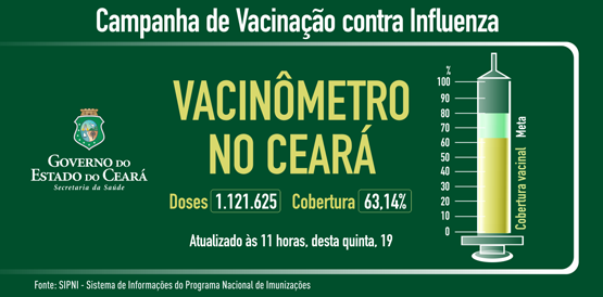 A um dia do fim da campanha, Ceará vacinou 63% contra gripe
