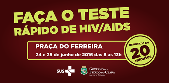 Saúde fará testes de Aids dias 24 e 25 na Praça do Ferreira