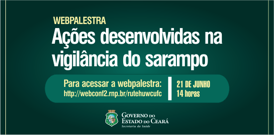 Secretaria da Saúde realiza webpalestra sobre vigilância do sarampo
