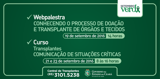 Setembro Verde: curso e web palestra estimulam doações
