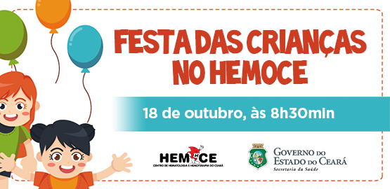 Crianças participam de confraternização no Hemoce nesta terça, 18