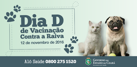 Dia D para vacinação de cães e gatos contra raiva é neste sábado, 12