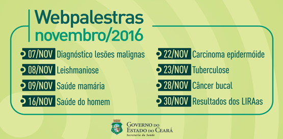 Programação de web palestras em novembro começa nesta segunda