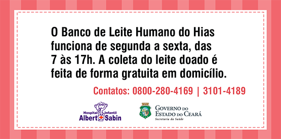 Hospital Infantil Albert Sabin precisa de doações de leite materno