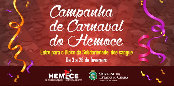 Hemoce lança campanha de carnaval para doação de sangue