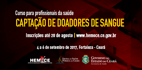 Hemoce inscreve para curso de captação de doadores