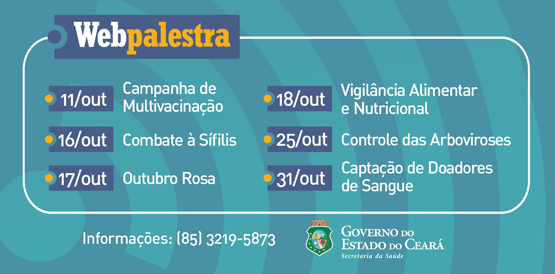 Telessaúde divulga calendário de webpalestras em outubro