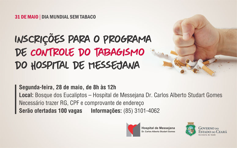 Hospital de Messejana inscreve para Programa de Controle do Tabagismo