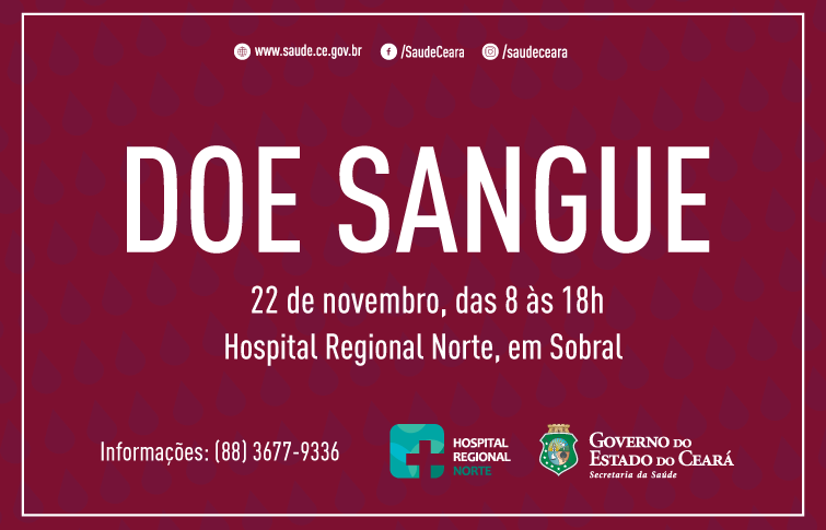 HRN convida população em Sobral para doar sangue nesta quinta, 22